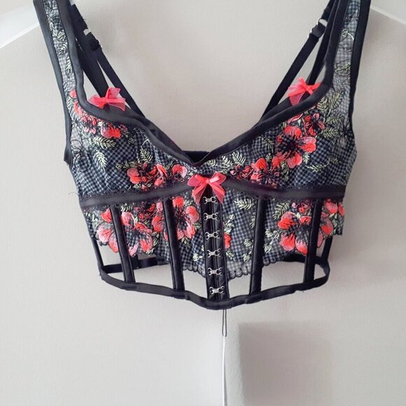 NWT For Love & Lemons Penelope floral embroidery bustier, XXS - Picture 13 of 14